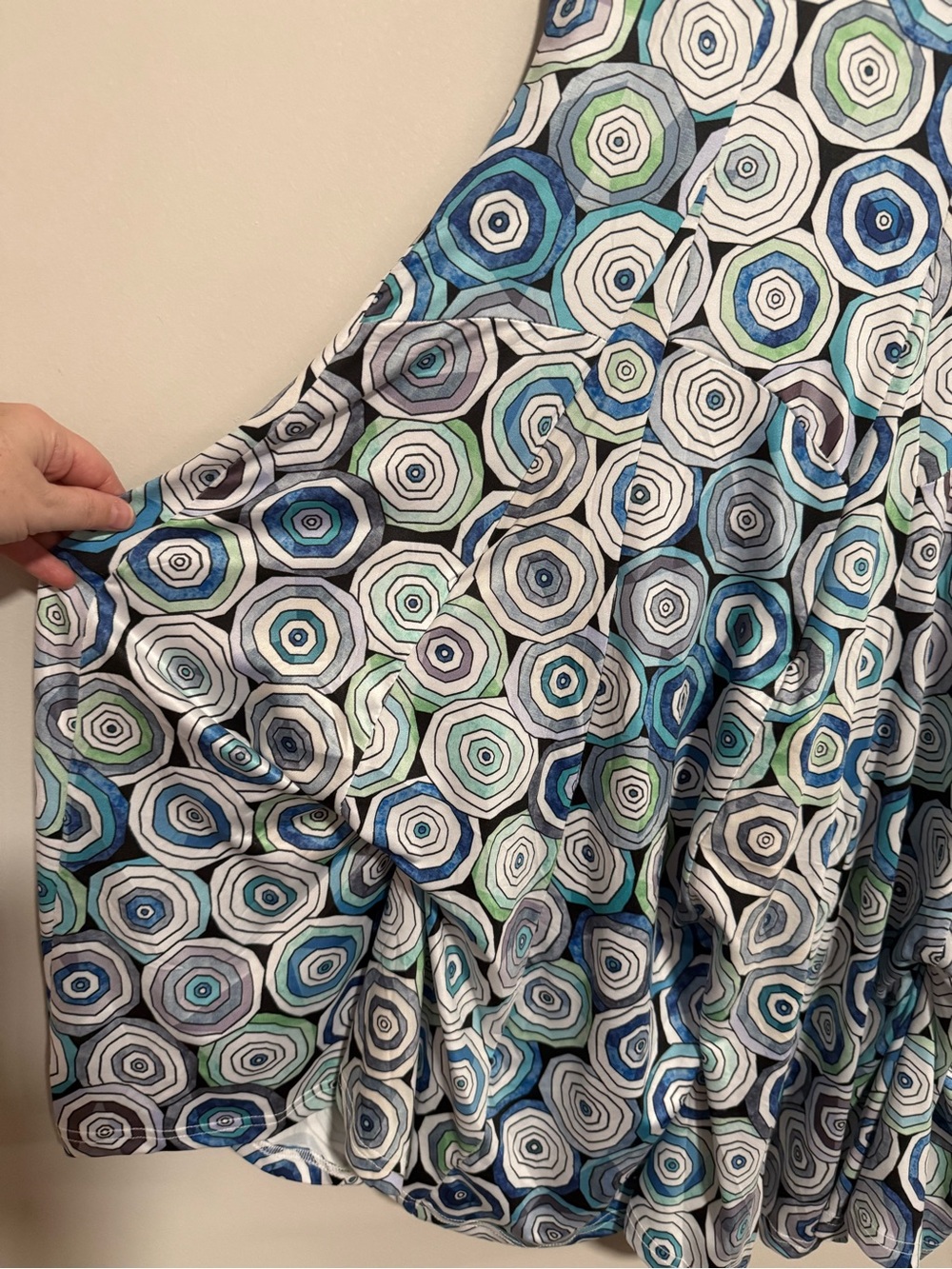 Tango Mango Sleeveless Circle Print Bubble Dress Size Medium NWT Resort Cruise - Picture 4 of 11